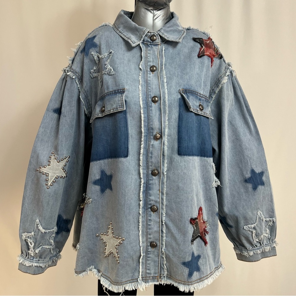 Star Embellished Denim Jacket